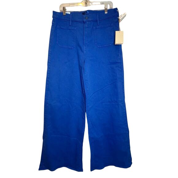 Mother High Rise Patch Pocket Wide Leg Jeans In Snorkel Blue Size 33 NWT - Picture 6 of 12